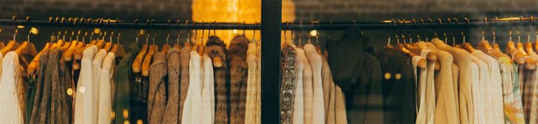 Clothes hanging on closet