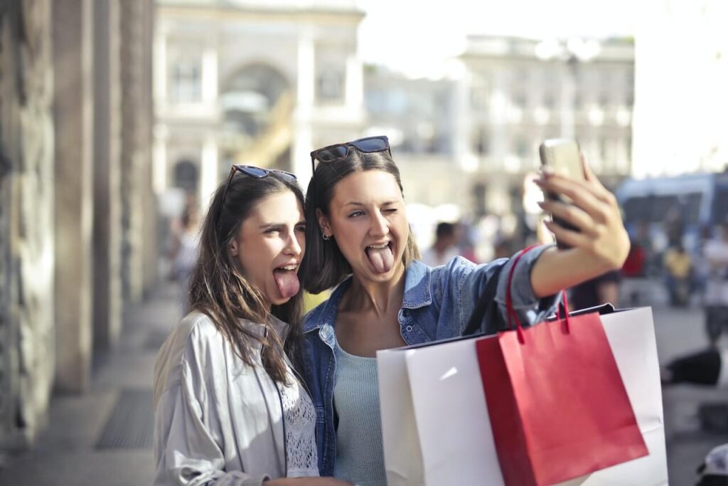 customers taking photo of their shopping experience